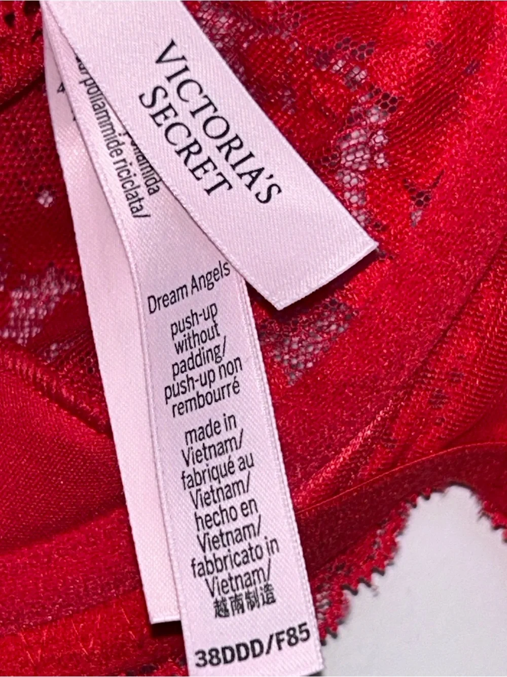 Victoria’s Secret Dream Angels Push Up Without Padding Wired Lace Bra